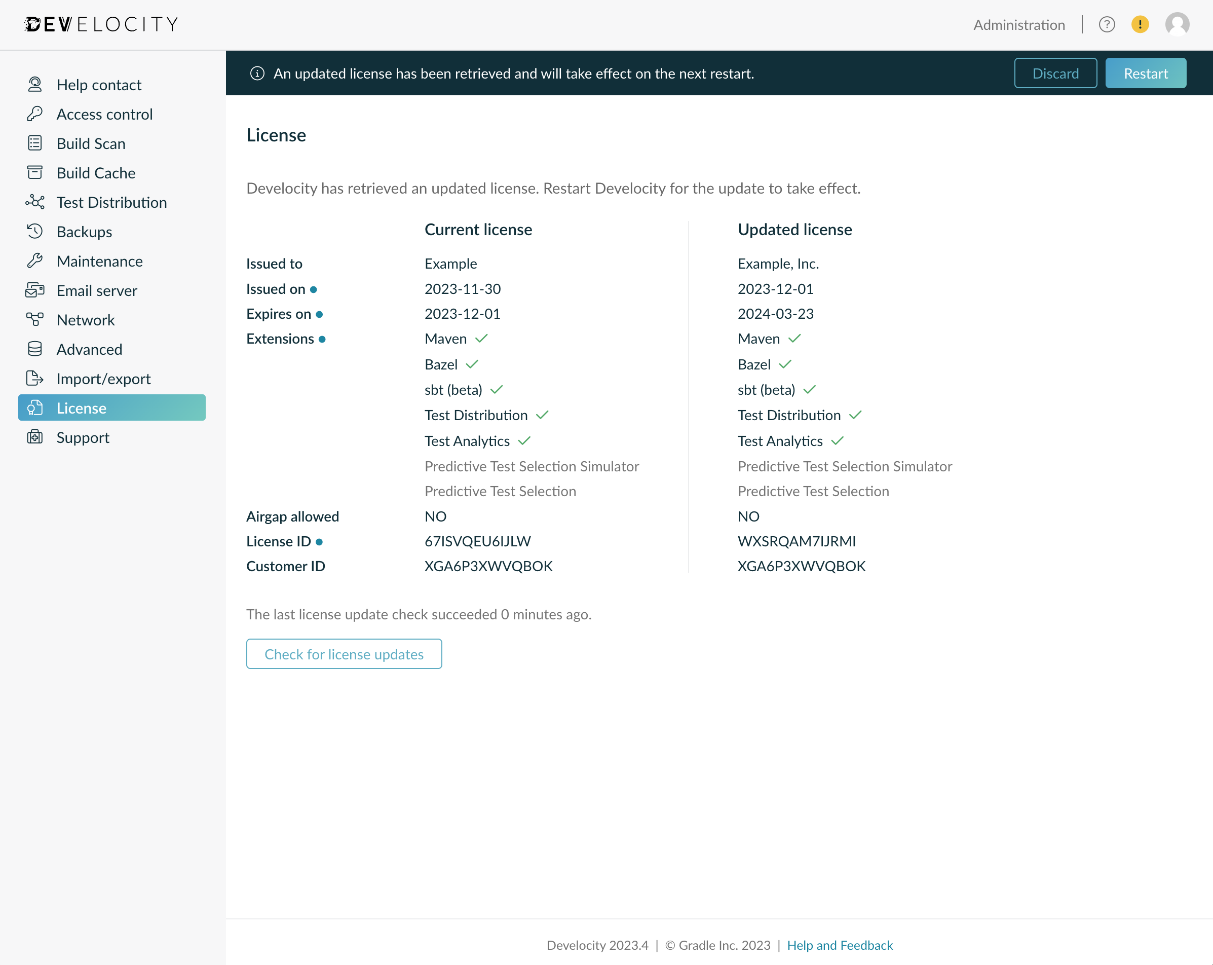 Develocity License Administration Dashboard