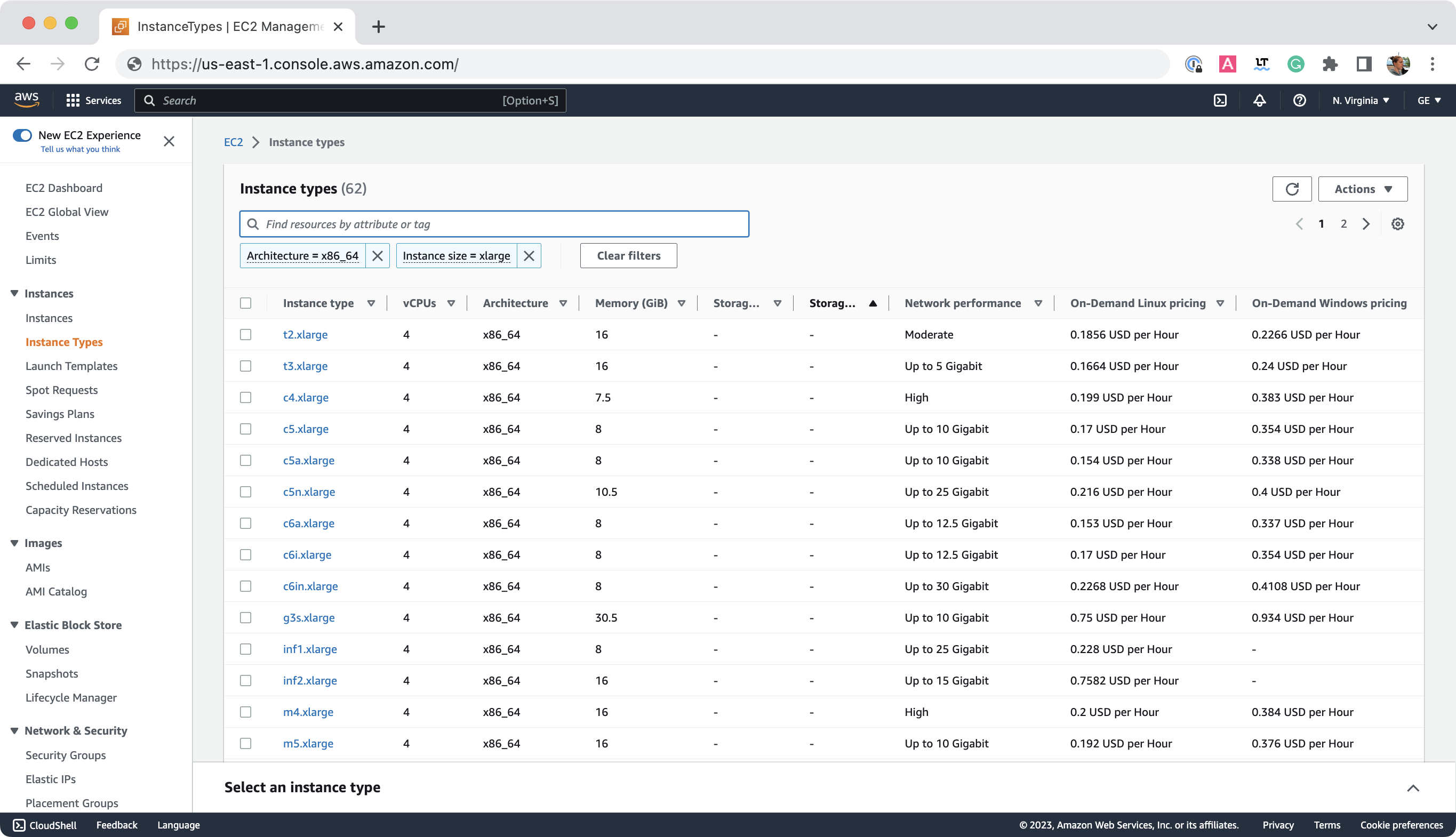 Amazon EC2 instance types