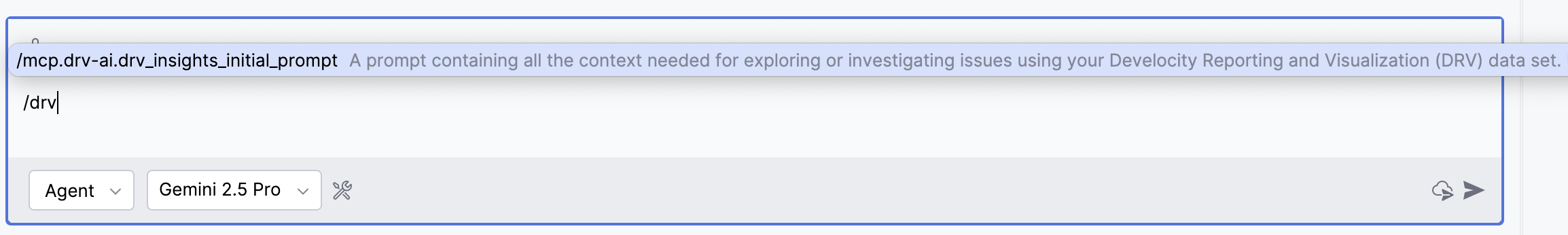 Example of using the MCP prompt with the IntelliJ Copilot Plugin