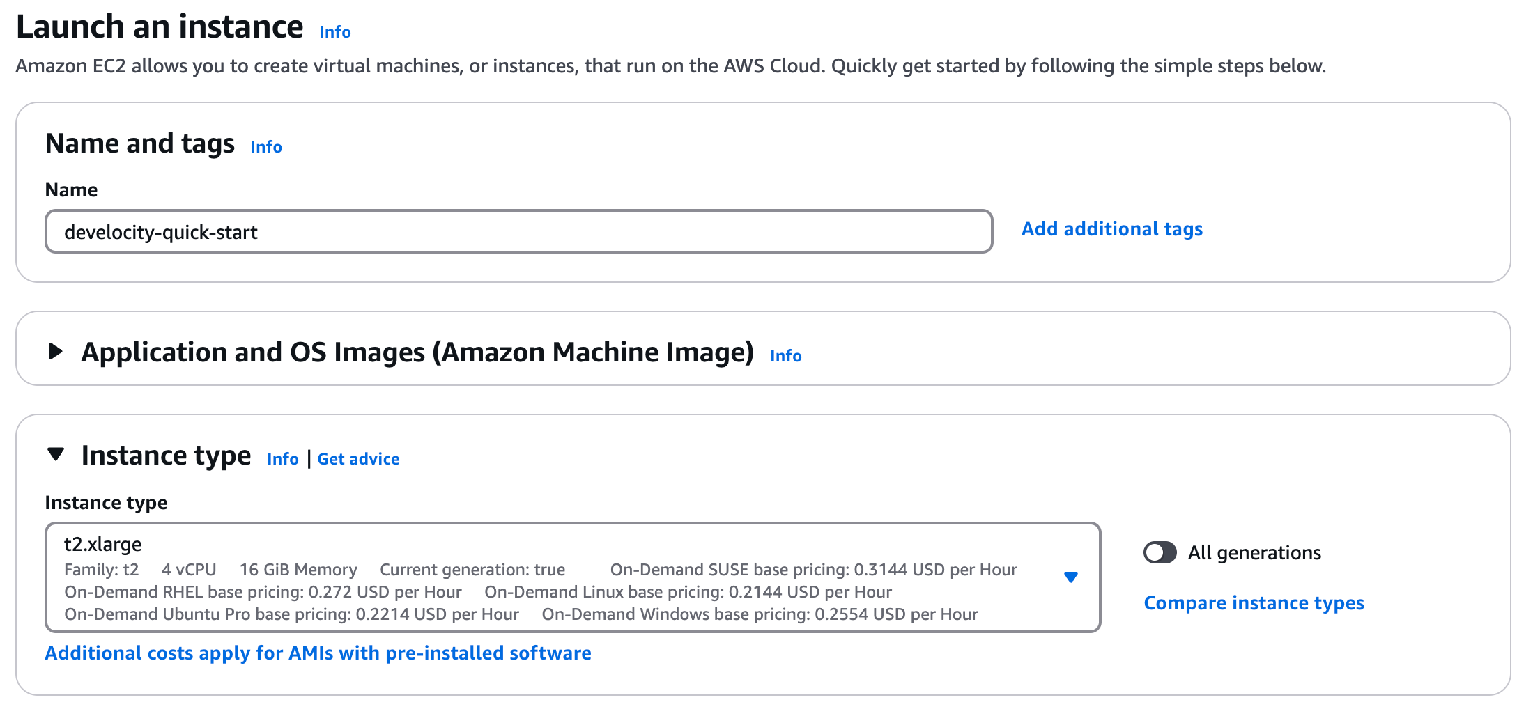 Amazon EC2 Instance Type Selection