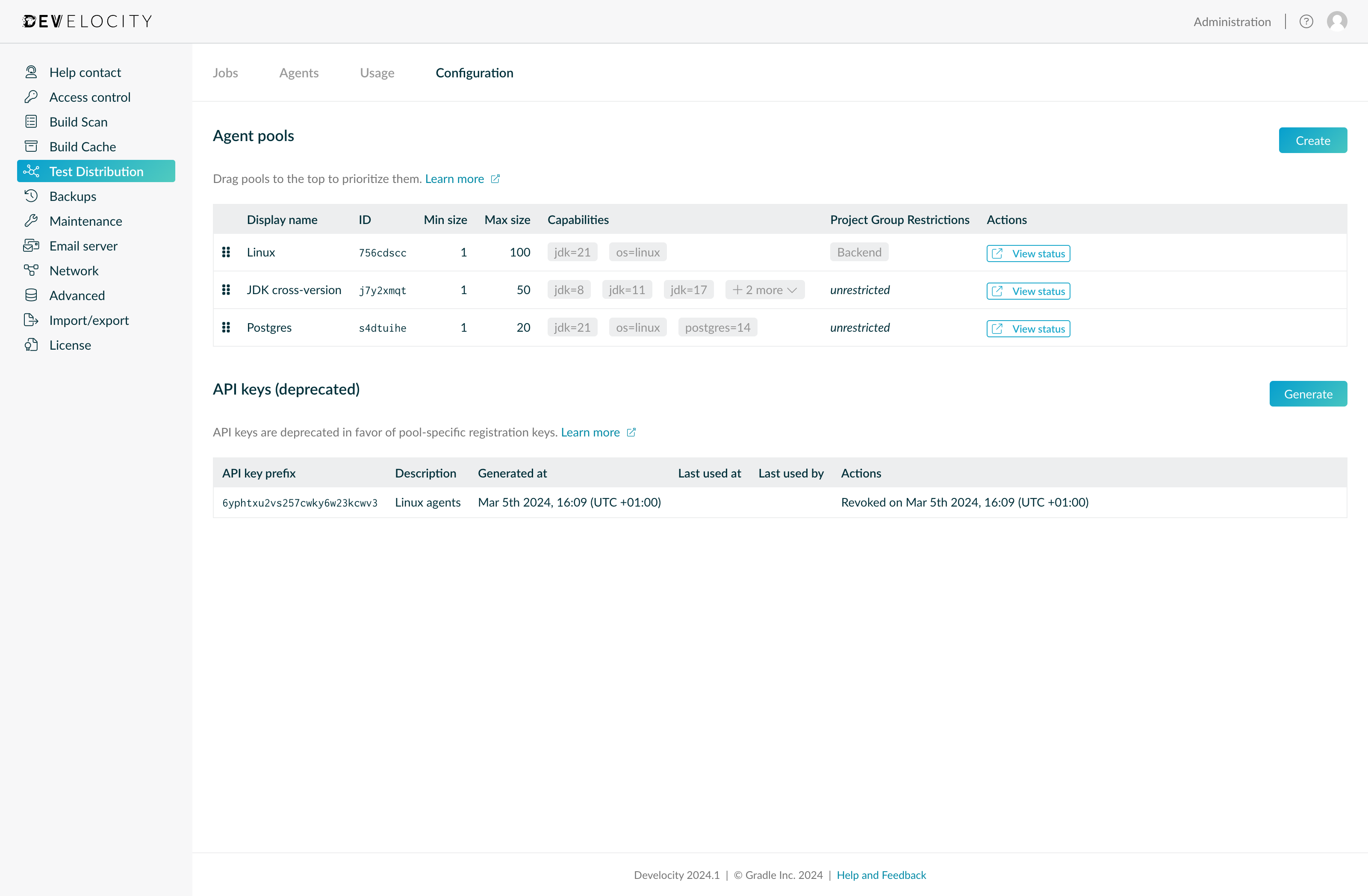 Test Distribution - Unrestricted Agent Pools