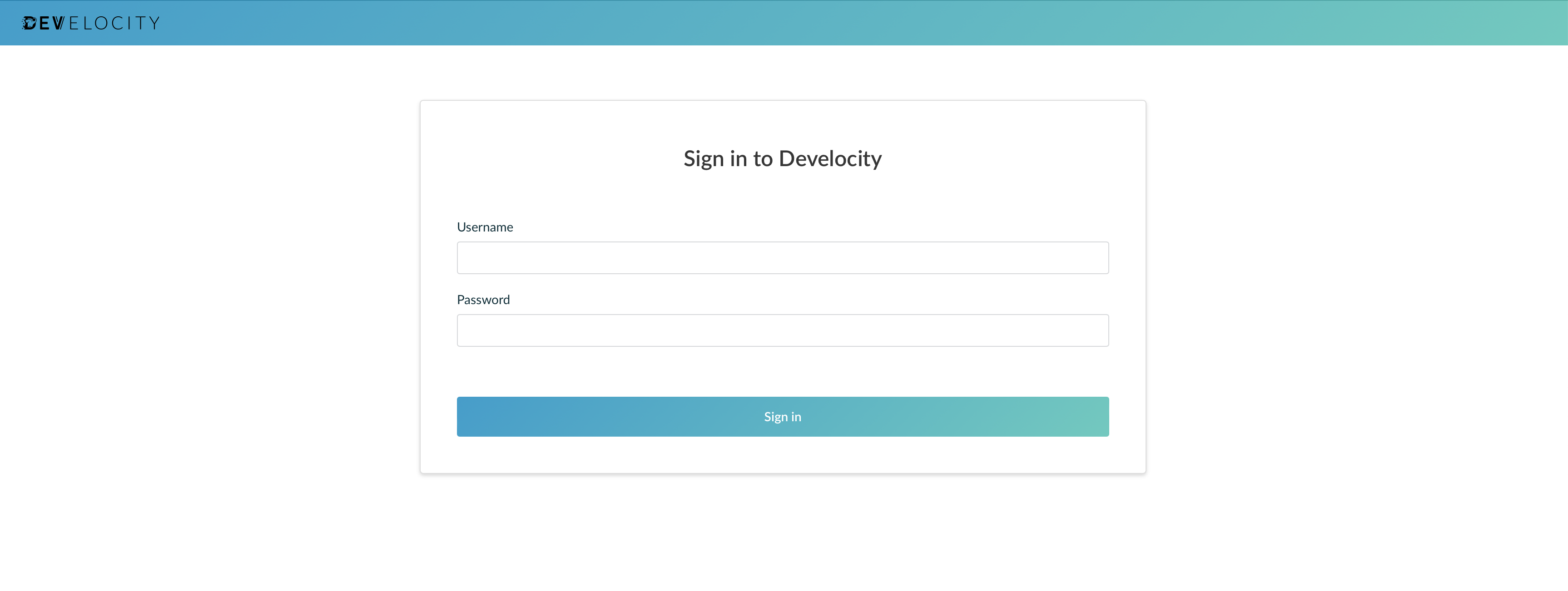 Develocity Sign in Page