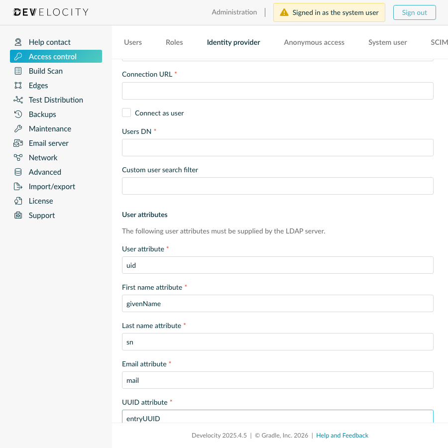 LDAP attribute mapping