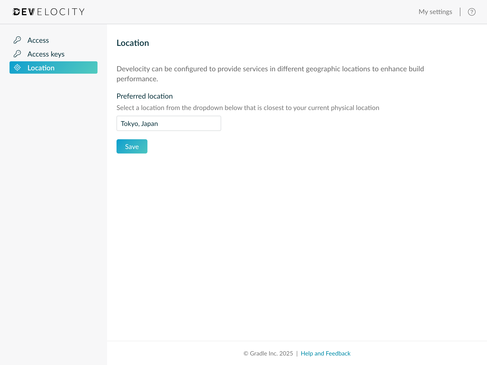 Setting the Develocity Server Location Name