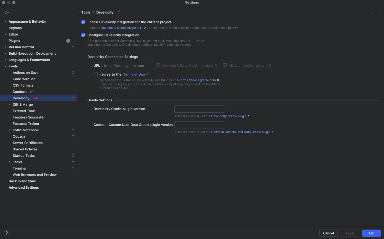intellij develocity configuration