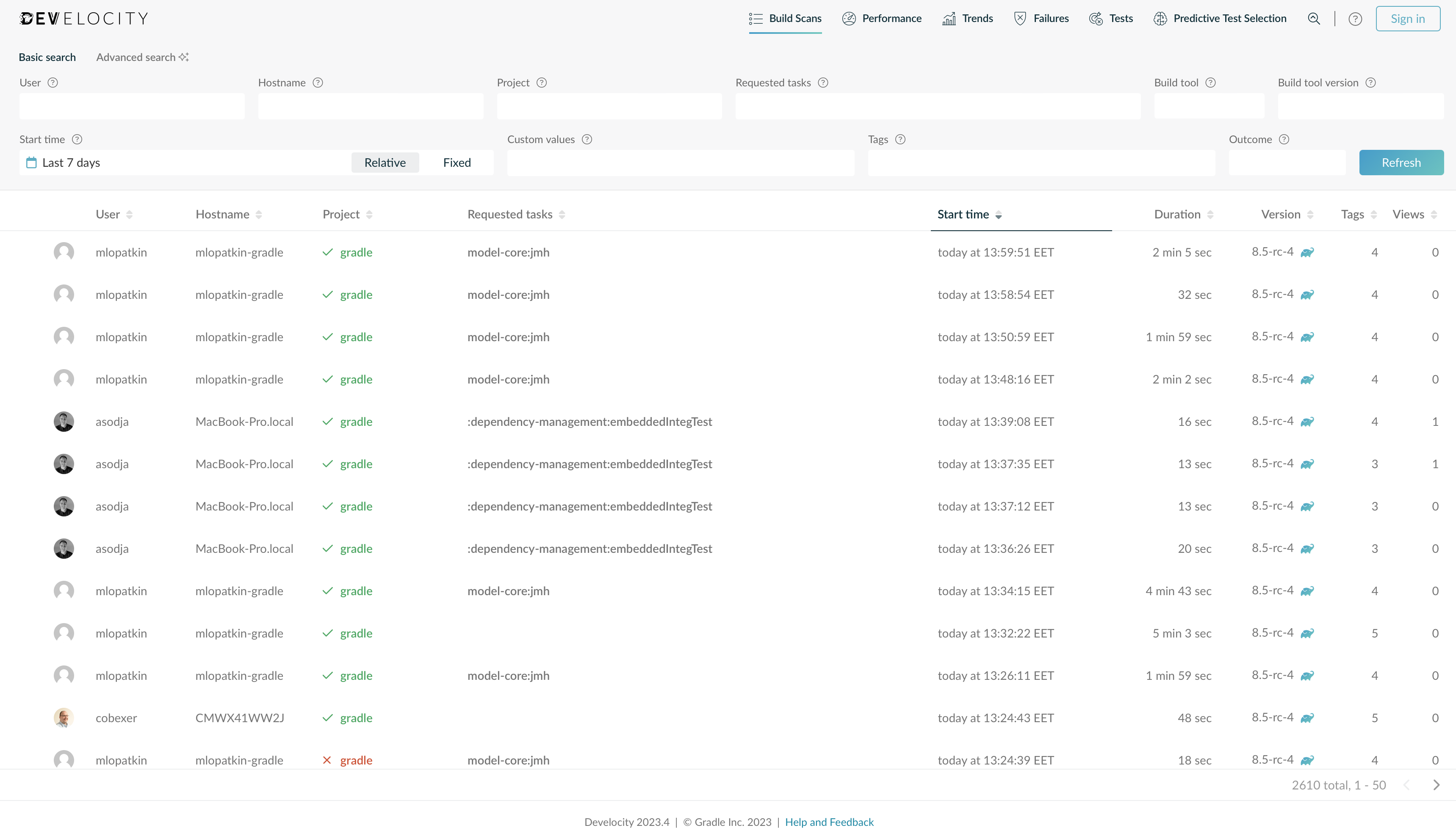 Find and View Any Build Scan