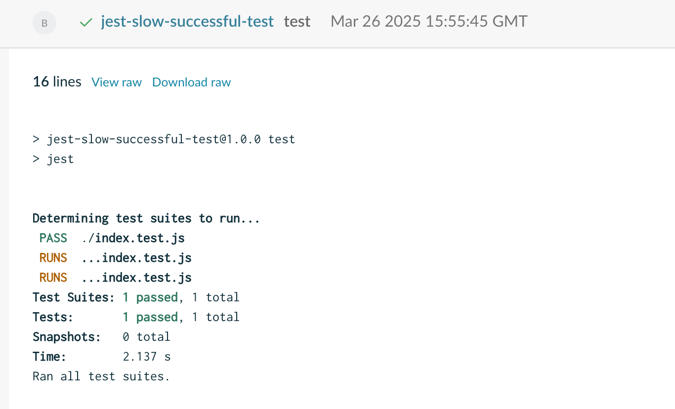 jest malformed test output