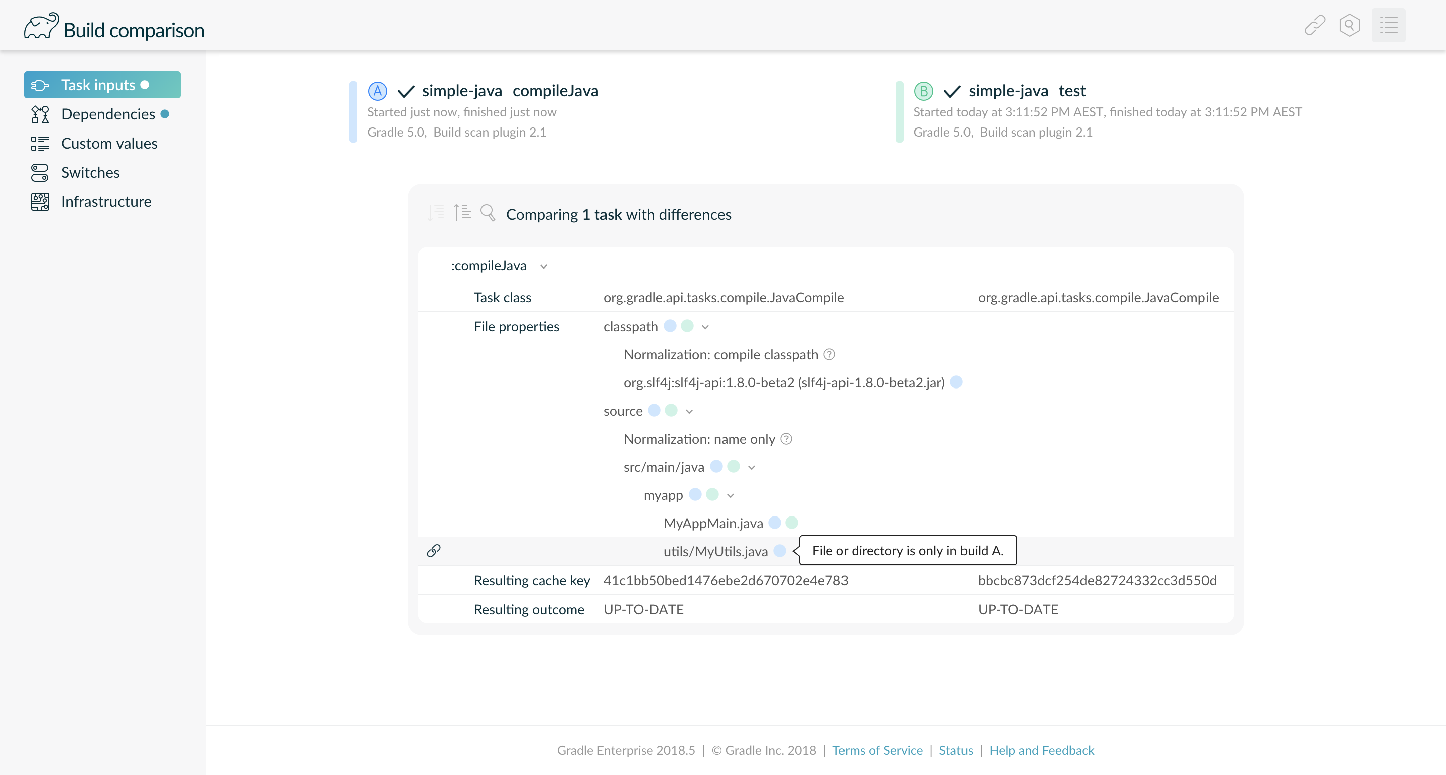 comparison files indicator tooltip