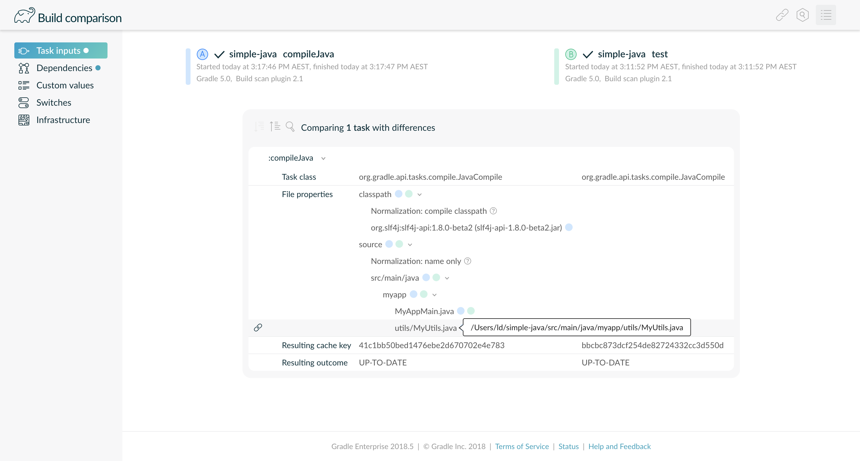 comparison files path tooltip