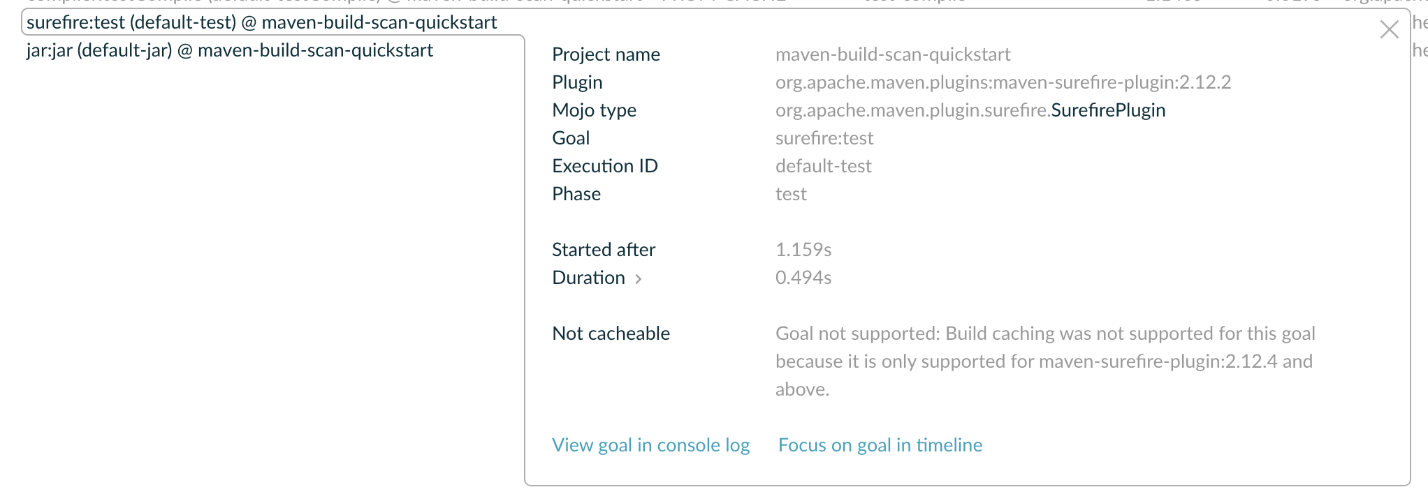 Example of Identifying Cacheable Goals