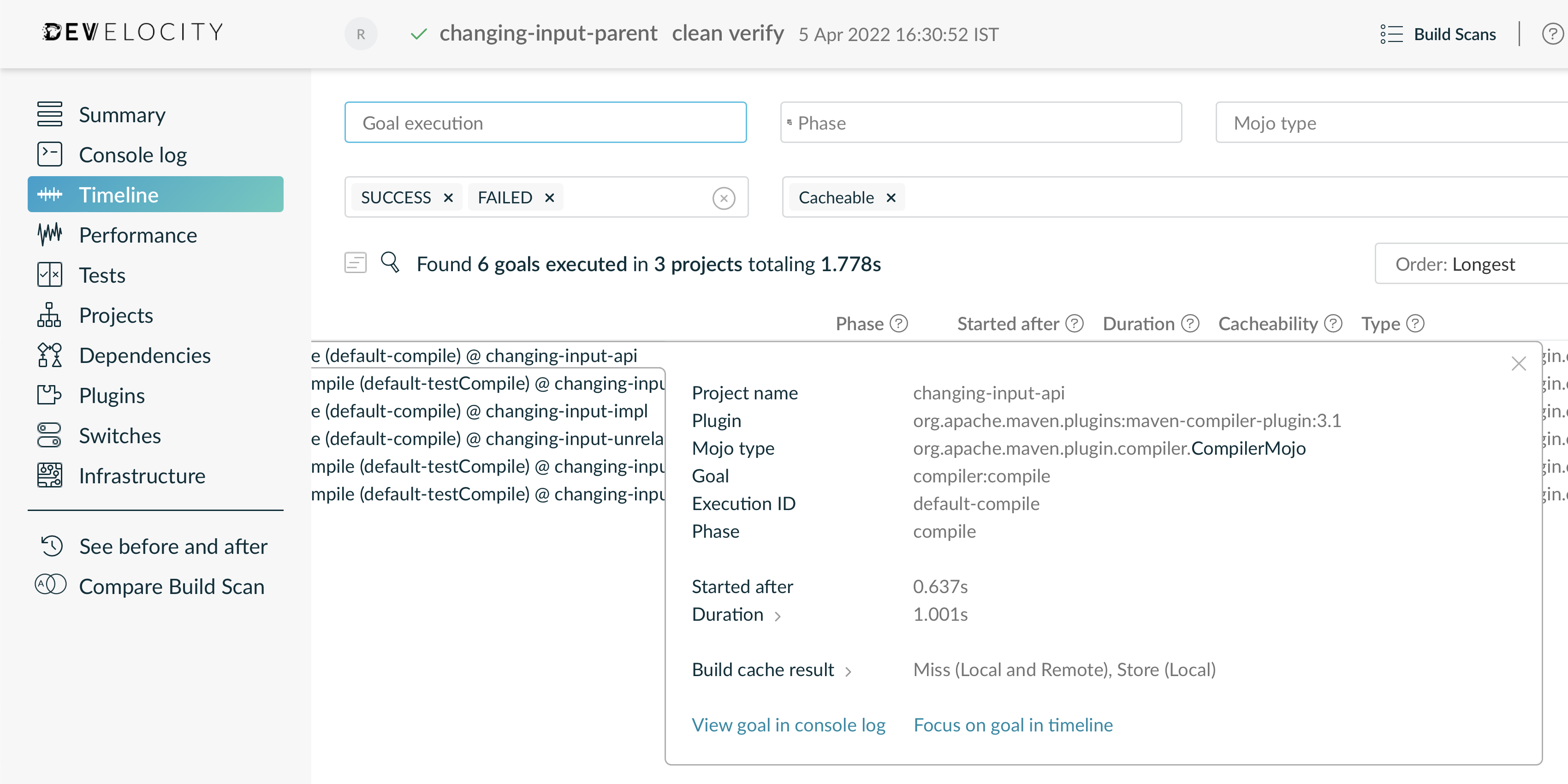 Example of the Goal Details View