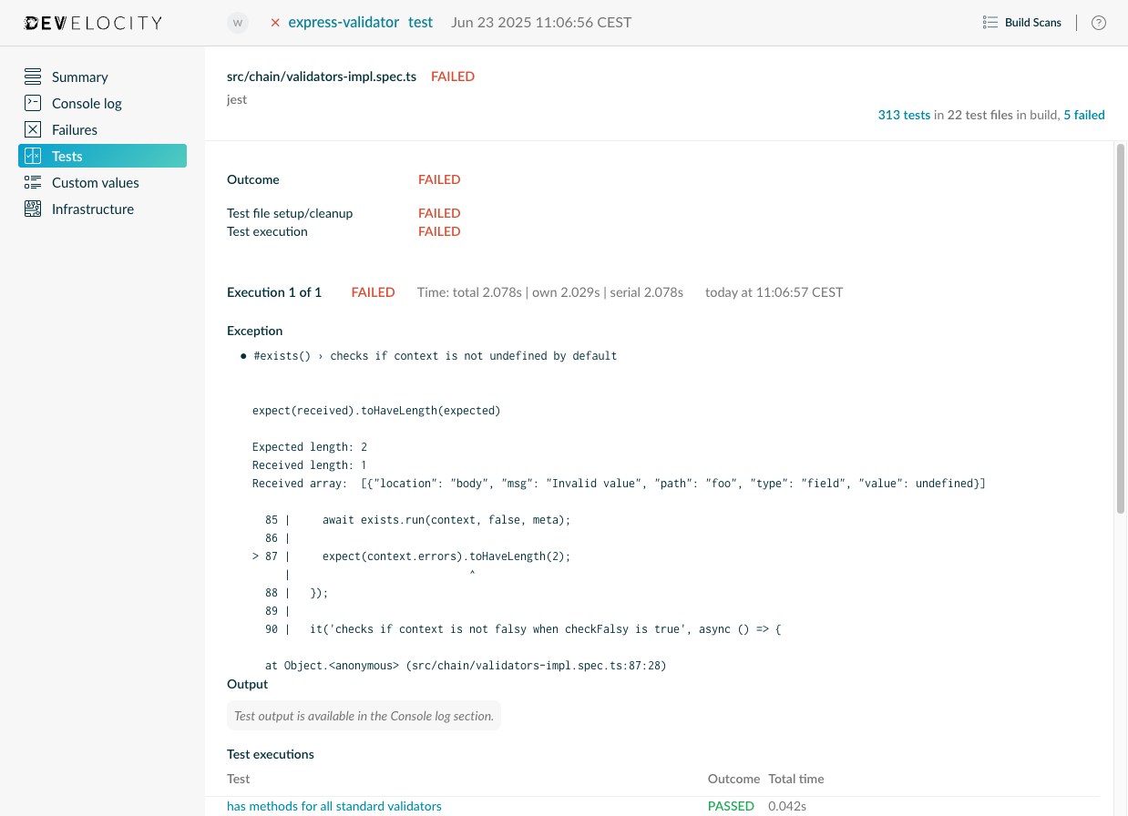 Test File Details Page
