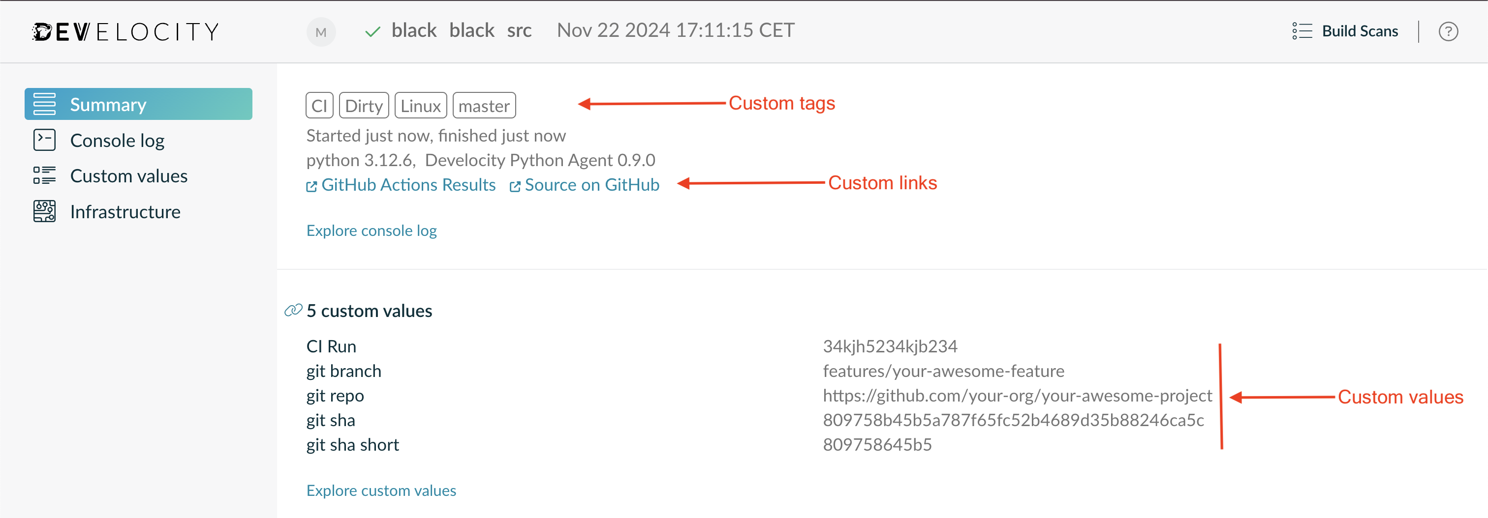 Example of a Build Scan Overview