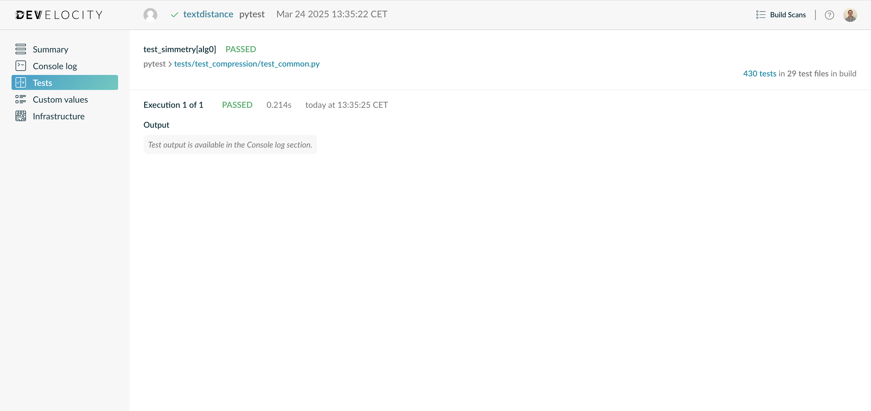 Example of a Test Case Details Page