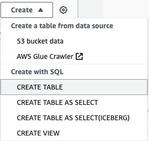 create table