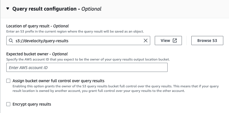 query result config