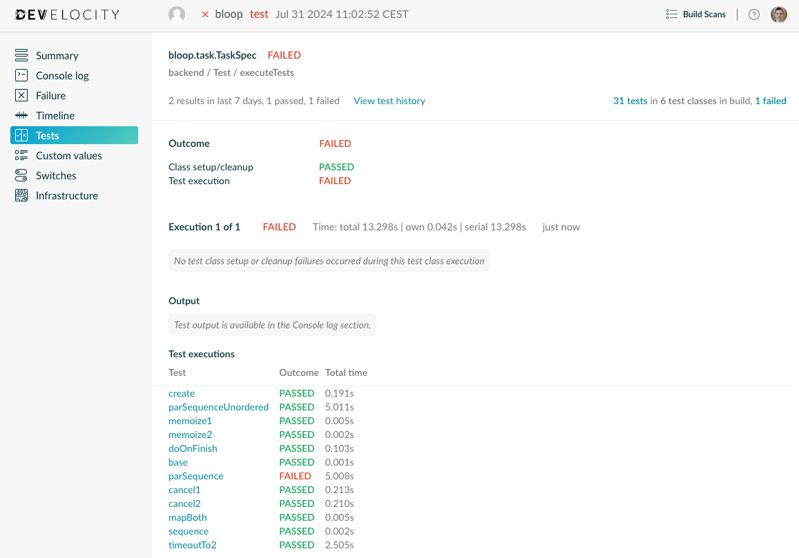 Test Suite Details Page Example