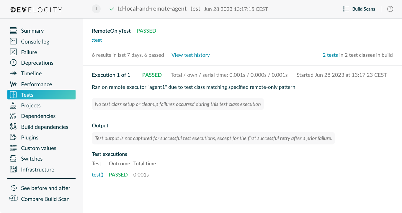 Example of Identifying the Source of a Failed Test Execution